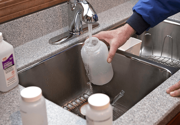 Water Quality (Tom Morgan testing kitchen sink water) | Sound Home Inspection | CT & RI